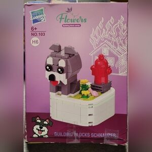 Flowers Building Bricks SCHNAUZER